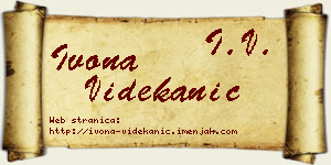 Ivona Videkanić vizit kartica